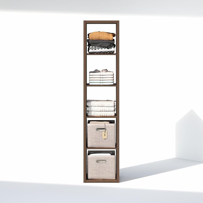 Furinno Cubic Extra Thick 5-Cube Closet Organizers and Storage, Amber Pine | - Image 6
