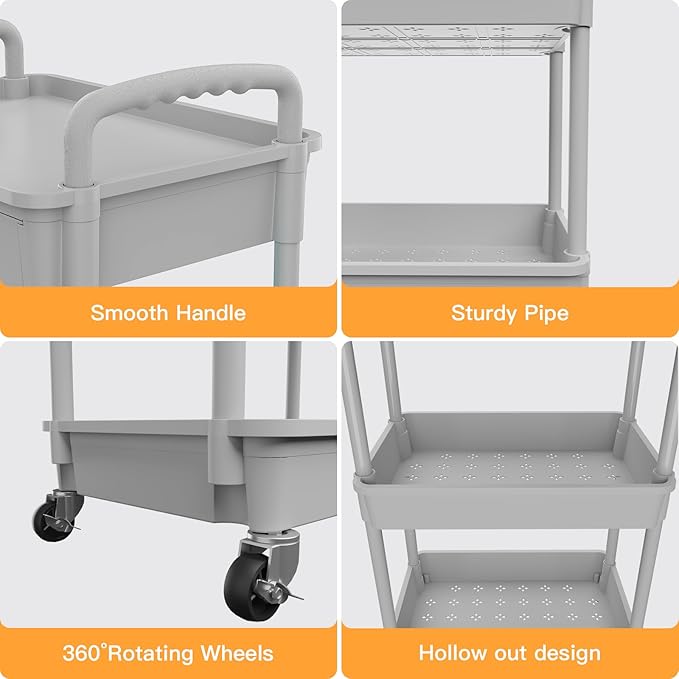 4 Tier Rolling Utility Cart - Image 2