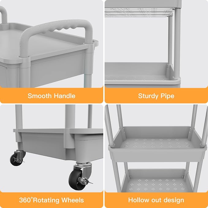 5 Tier Rolling Utility Cart - Image 2