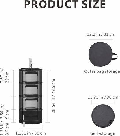 Herb Drying Hanging Mesh Rack - 1ft Diameter 4 Layer - Image 2