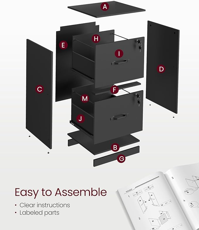 VASAGLE 2 Drawers File Cabinet - Image 6