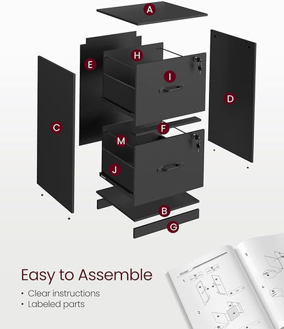 VASAGLE 2 Drawers File Cabinet - Image 6