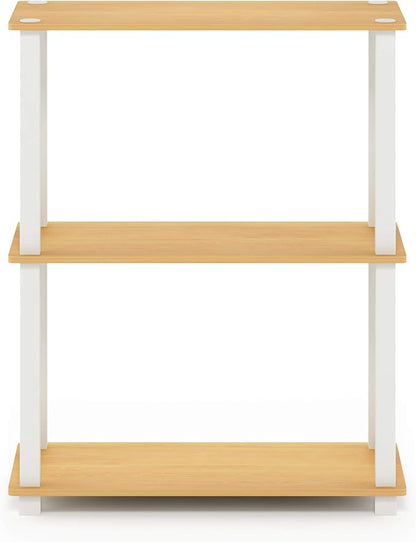 Furinno TURN-S-TUBE Storage Shelves, 3-Tier Book Shelf, Corner Shelf, Toolless - Image 4