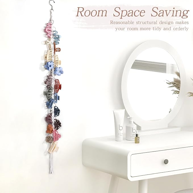 SNOWSTAR Macrame Hair Claw Clip Organizer - Image 4