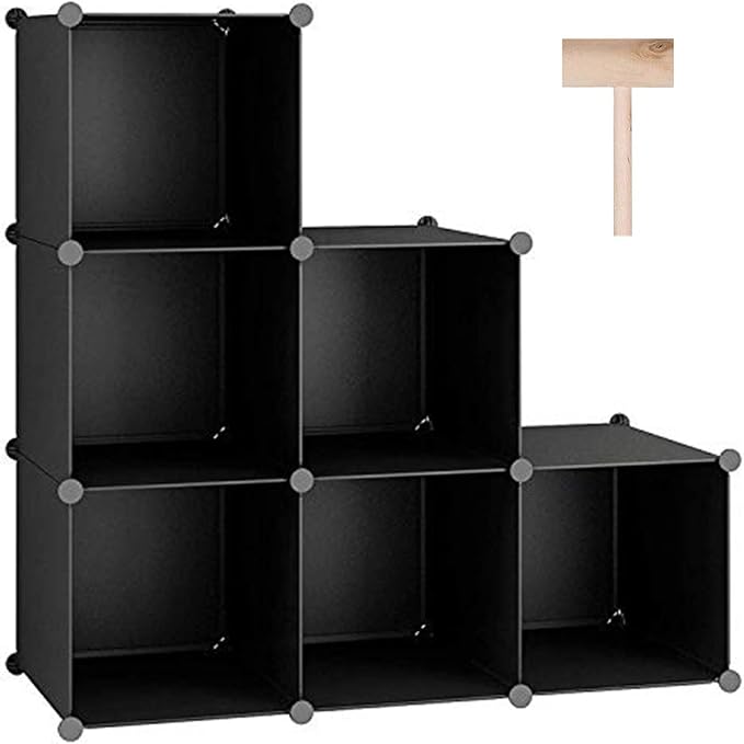 C&AHOME 6-Cube Storage Organizer, Stackable Storage Cubes Shelves, Portable by CAHOME