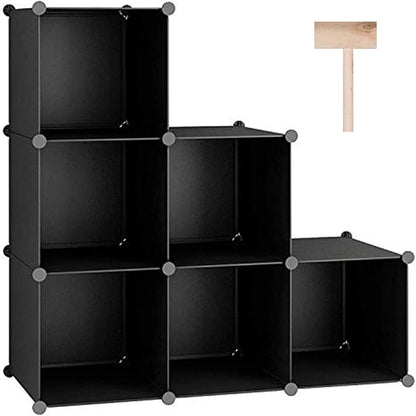 C&AHOME 6-Cube Storage Organizer, Stackable Storage Cubes Shelves, Portable by CAHOME