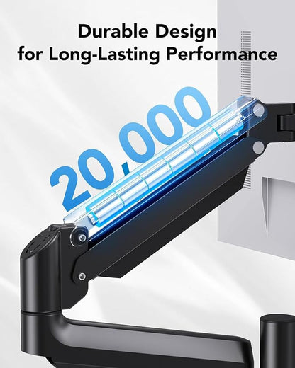 HUANUO Dual Monitor Mount up to 32 inches Screens, Taller Monitor Stand Hold - Image 6