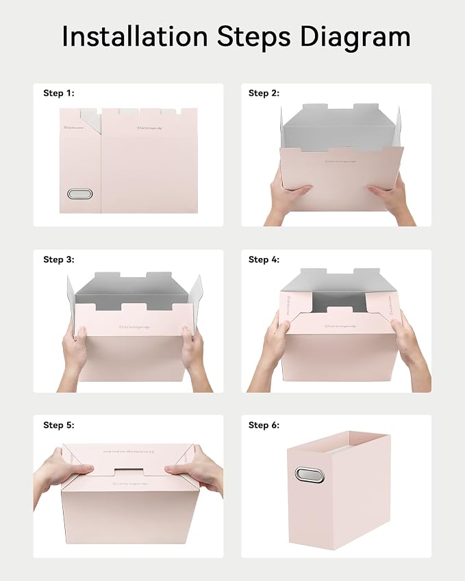 Portable Collapsible Cardboard File Box - Image 6