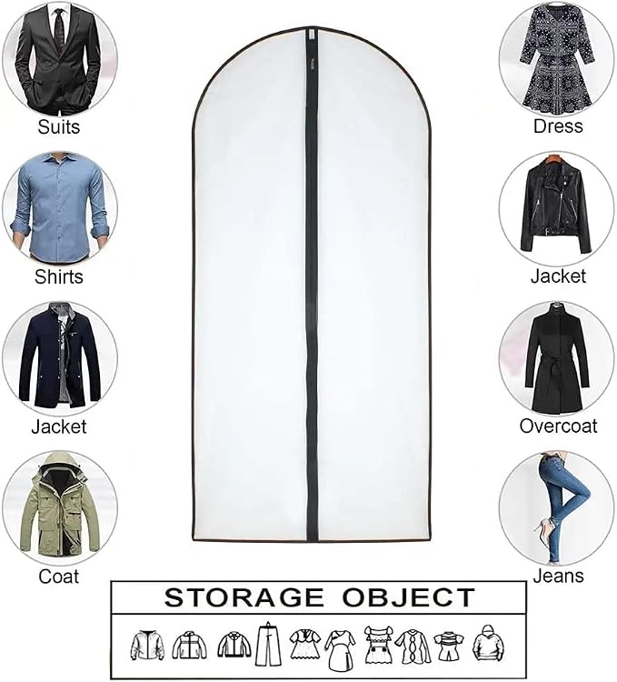 Garment Bags for Hanging Clothes 12 PCS Transparent Waterproof Dustproof - Image 8
