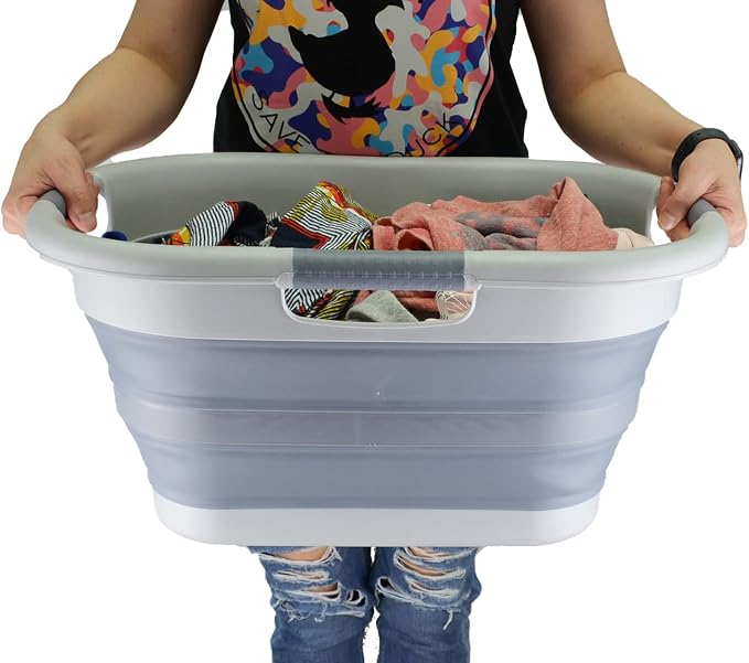 SAMMART 30L Collapsible Plastic Laundry Basket - Image 6