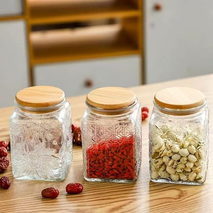 ANSQU 25.3 FL OZ Square Glass Jar, Glass Storage Canister - Image 5