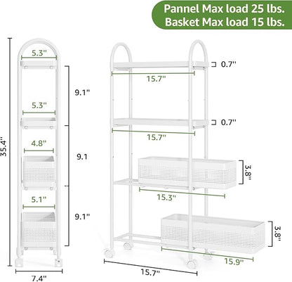 KINGRACK 4-Tier Slim Storage Cart - Image 7