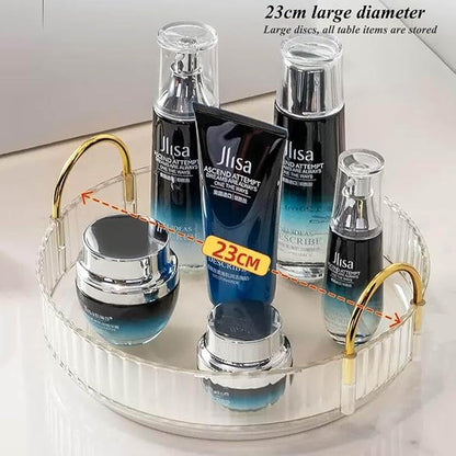 360° Rotating Makeup Organizer, Bathroom Makeup Carousel Spinning Holder Rack - Image 2