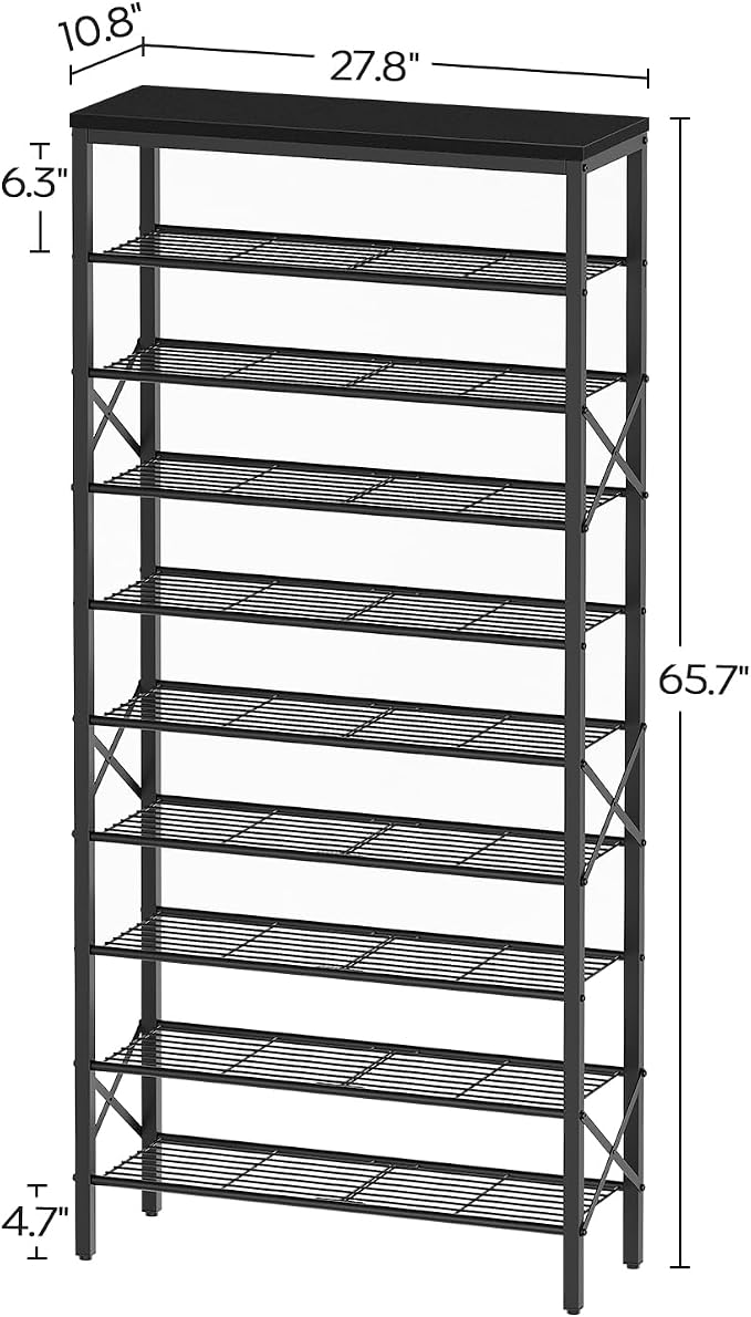 YATINEY 10 Tier Shoe Rack, Large Capacity Shoe Storage Organizer Holds 40 Pairs - Image 9