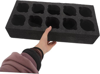 HANABASS Takeout Cup Holder Tray 10-compartment Black Foam Multi-cup Carrier - Image 4