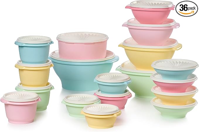Tupperware Heritage Collection 36 Piece Food Storage Container Set in Vintage by Tupperware