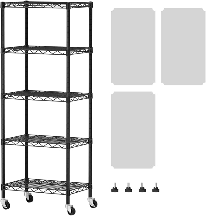 SINGAYE 5 Shelves Storage Shelf Wire Closet Bathroom Organizers Metal Pantry by SINGAYE