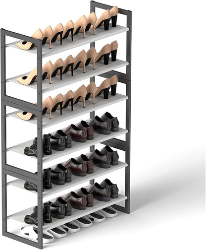 6-Tier Shoe Rack Organizer, Zero-Wobble Metal Frame by ORCHIDLEAF-HOME