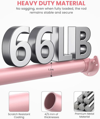 Closet Rods for Hanging Clothes, 17 to 84 Inches Stepless Adjustable Metal - Image 3