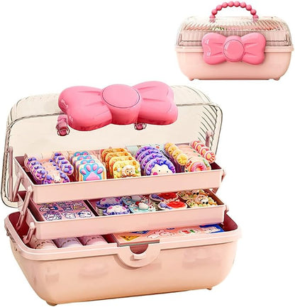 Cute Girls Hair Accessories Storage Box Bow Switch Organizer Box Jewelry Box by GKWW