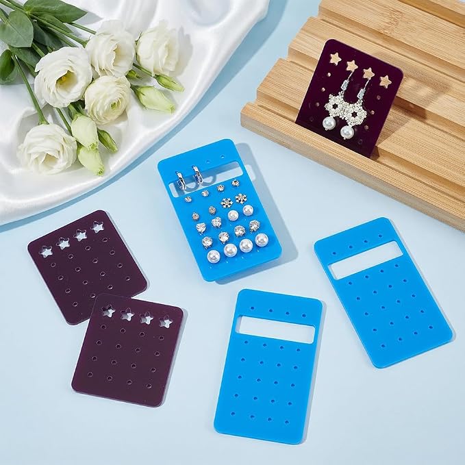 OLYCRAFT 20Pcs 2 Styles Acrylic Earring Display Cards Portable Earring - Image 4