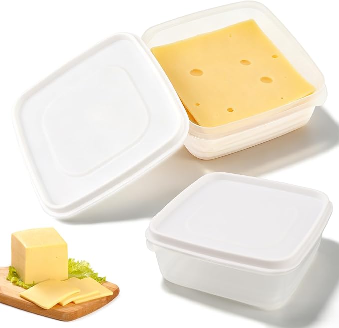 2Pack Sliced Cheese Container for Fridge, Keeps Cheeses Fresh Longer and - Image 2
