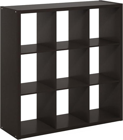 Furinno CUBICLE 9-Cube Book Shelf, Extra Thick Frame Bookshelf, Dark Oak | - Image 10
