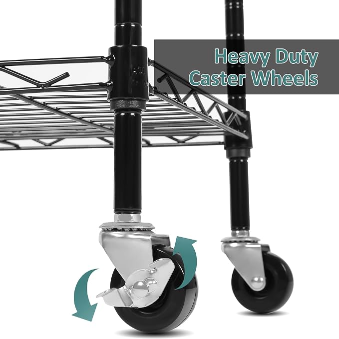 Homdox 6-Tier Storage Shelf Wire Shelving Unit Free Standing Rack Organization - Image 6