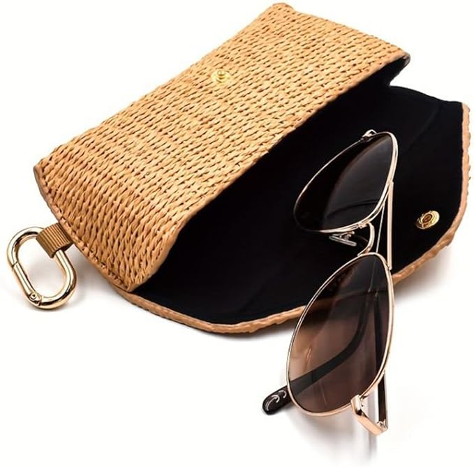 Glasses Case - Woven Straw Style Soft Box - Image 8