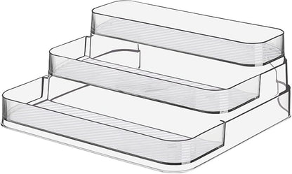 Acrylic Spice Rack, No Assembly Clear 3 Tier Condiment Bottle Shelf Vanity by Zilphoba