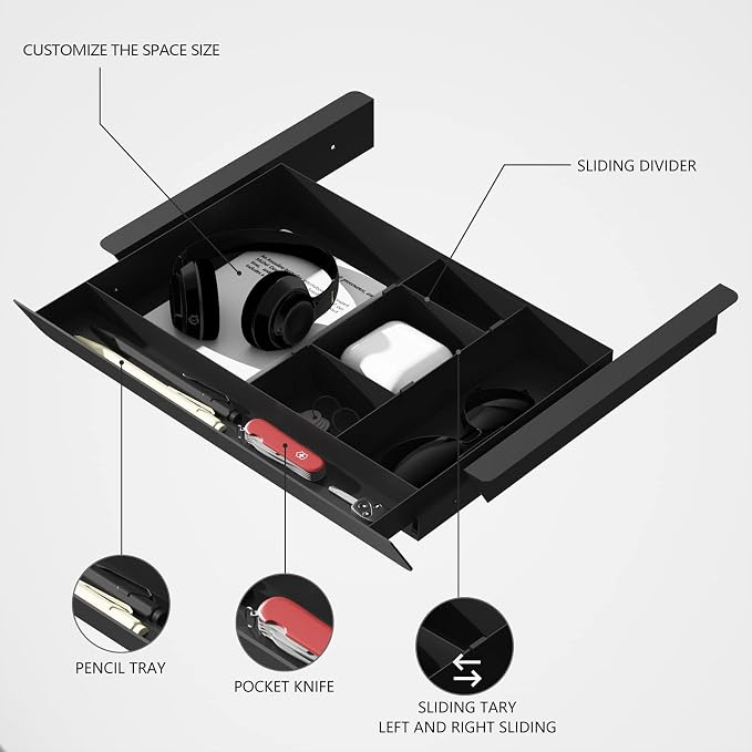 Under Desk Mounted Sliding Pull-out Drawer - Image 2