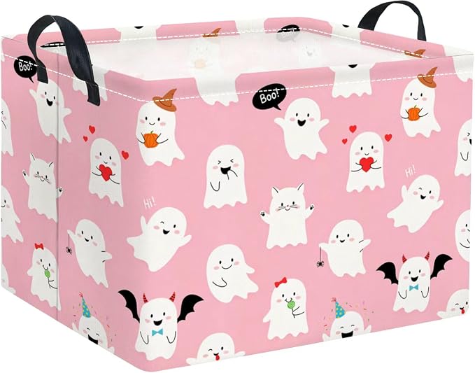 Halloween Basket Cute Baskets for Kids Pumpkin Basket Rectangular Storage Bin by TIBAOLOVER