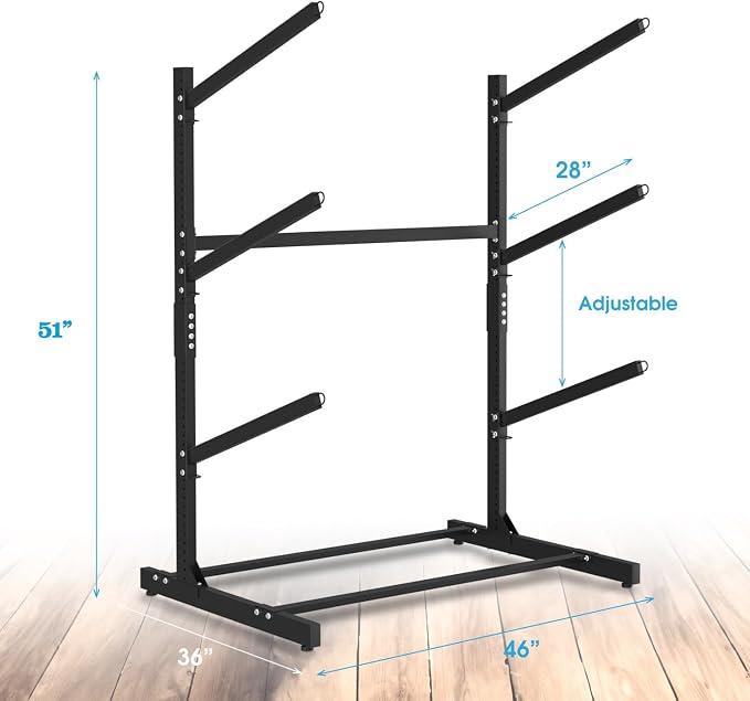Adjustable Kayak Storage Rack, Freestanding Sup Storage Stand, Weatherproof - Image 2