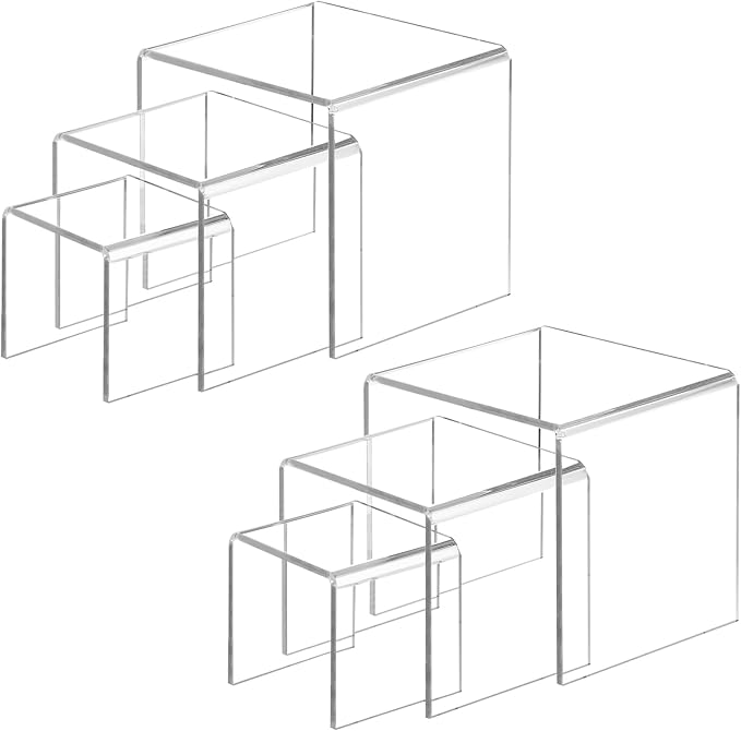 Fixwal 2 Set Acrylic Display Risers Cupcake Stands Clear Dessert Table Display by Fixwal