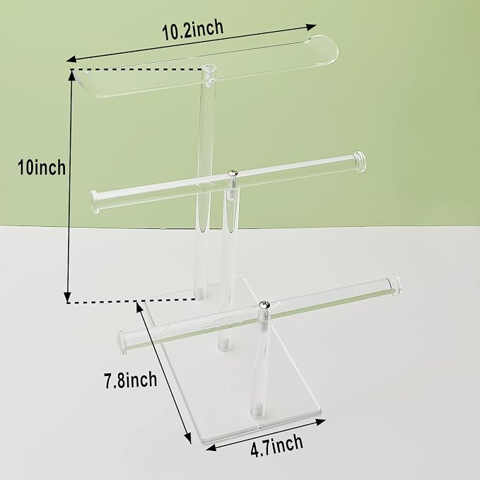 Bigfety Acrylic Headband Holder, 3-Tier Hair Accessories Organizer Clear Stand - Image 3