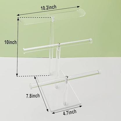 Bigfety Acrylic Headband Holder, 3-Tier Hair Accessories Organizer Clear Stand - Image 3