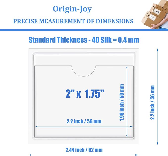 Origin-Joy 25 PCS Self-Adhesive Index Label Pockets - Image 2