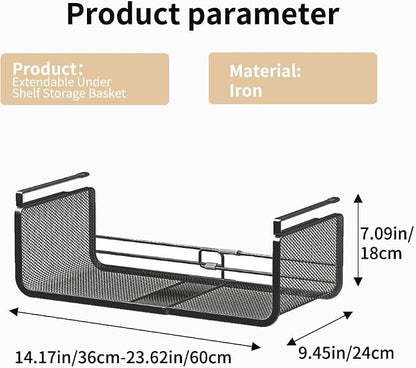 Expandable Under Shelf Basket Organizer, Under Shelf Storage, Hanging Baskets - Image 7