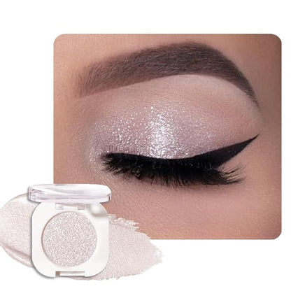 Pear White Single Glitter Eyeshadow Makeup, Neutral Powde Eye Shadow by HHLTOH