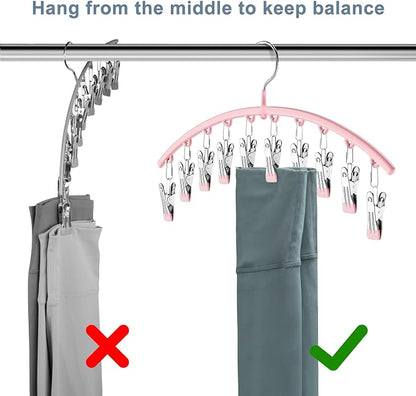 Metal Yoga Pants Hangers 1 Pack w/10 Clips Holds 10 Leggings, Space Saving - Image 5