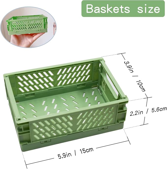 4 Pack Mini Foldable Plastic Small Baskets - Image 6