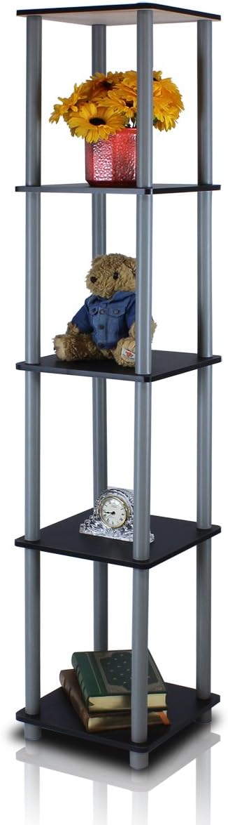 Furinno Turn-N-Tube Storage Shelves, 5-Tier Square Book Shelf, Corner Shelf - Image 5