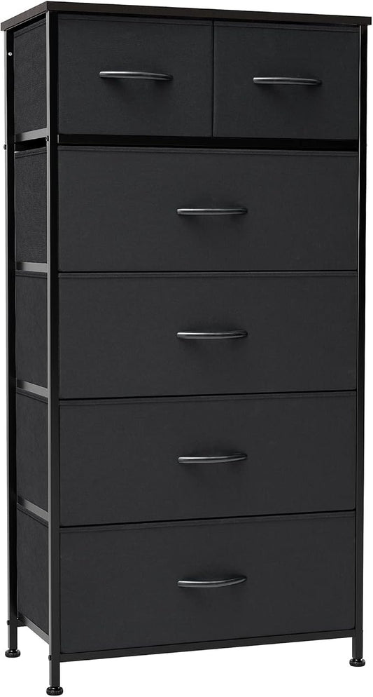 Tall Dresser for Bedroom, 6 Drawers Vertical Fabric Dresser | Sturdy Steel Frame by CrestliveProducts