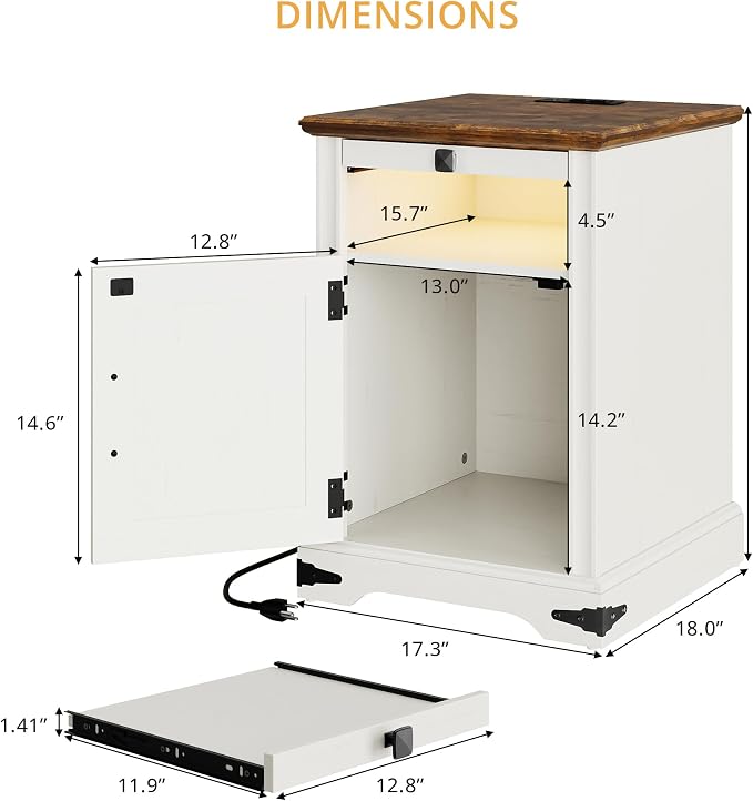 IRONCK Farmhouse Nightstand - Image 3