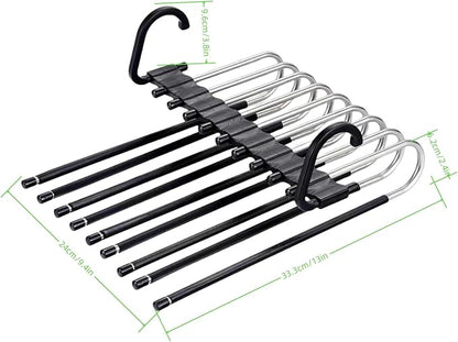 2Pack 9 Layers Foldable Pants Hangers Space Saving Trouser Hanger - Image 2