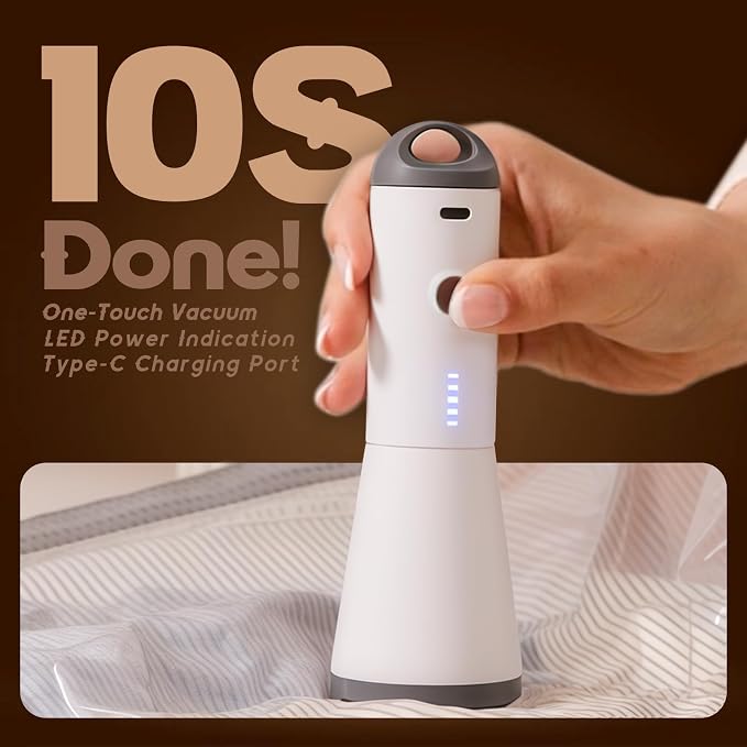 Rechargeable Pump Vacuum Bags for Travel Packing, 15 Packs Large Size Vacuum - Image 5