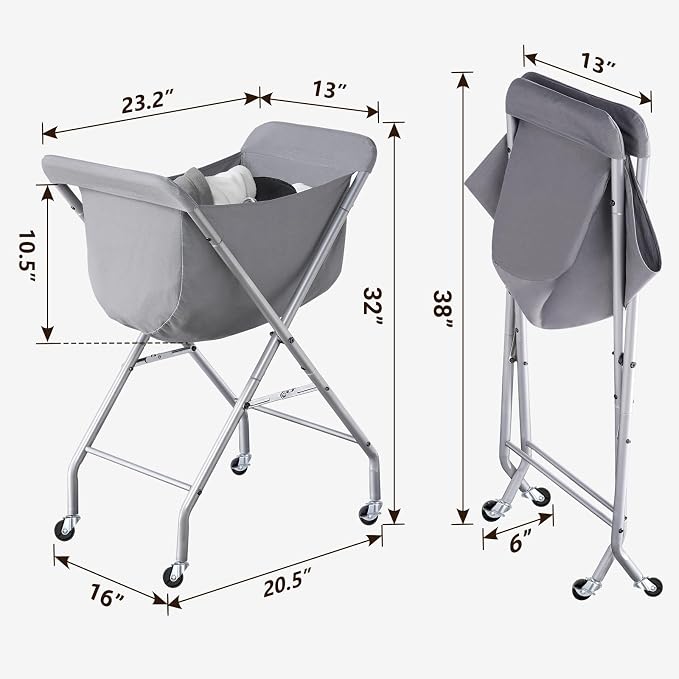 ELYKEN Laundry Basket with Wheels, Collapsible Laundry Hamper, Foldable Design - Image 3