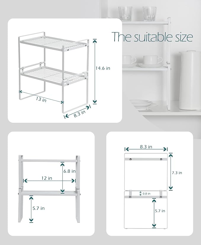 Shantton Cabinet Shelf Organizer, Pantry Shelf Rack - Image 3