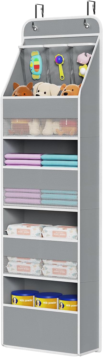 Univivi 5-Shelf Fabric Door Storage Over Door Hanging Organizer by Univivi