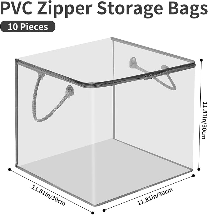 10 PCS Clear Zippered Storage Bags - Image 2